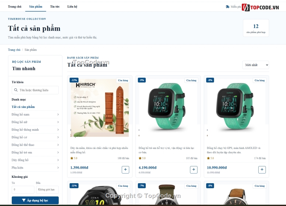 bán website,web bán đồng hồ,website